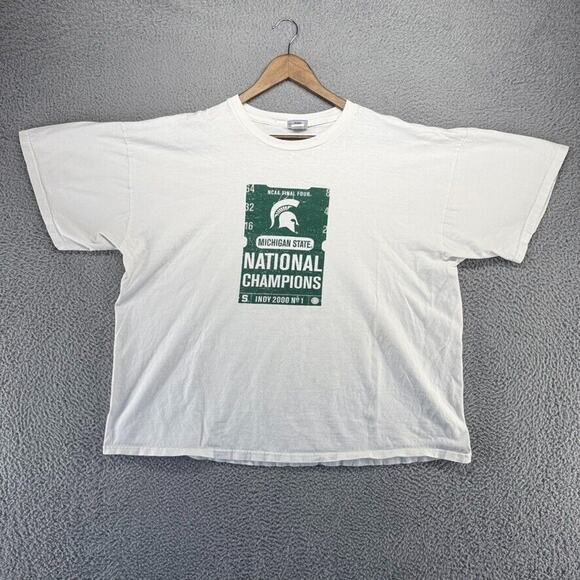 Vintage Michigan State Basketball Shirt Men's 2xl White Boxy March Madness Y2k - Picture 1 of 14